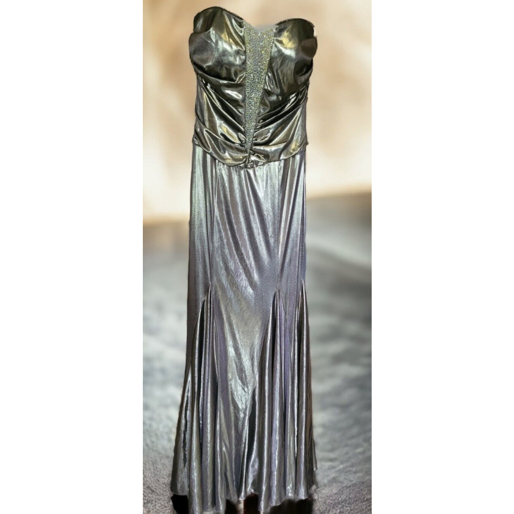 Alyce Designs Brand Size 4 Gold Strapless Formal Dress Never worn Nice!